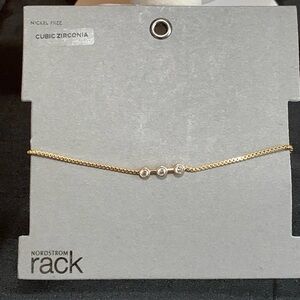NWT Nordstrom Rack gold tone cz adjustable bracelet